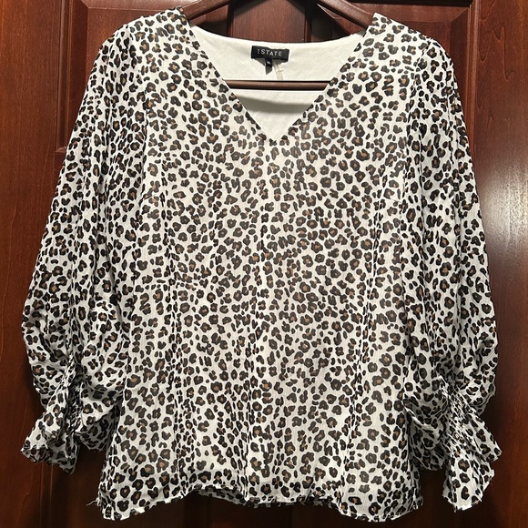 1. State Tops - 1. State Women's Animal Print Blouse -EUC